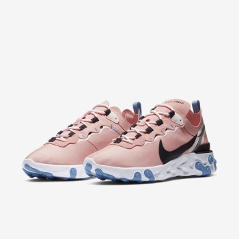 Nike React Element 55 - Női Utcai Cipő - Korall/Világos Rózsaszín/Világos Kék/Szürke